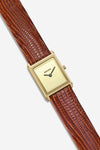 Virgil | Lizard Embossed | Gold, Brown and Cream
