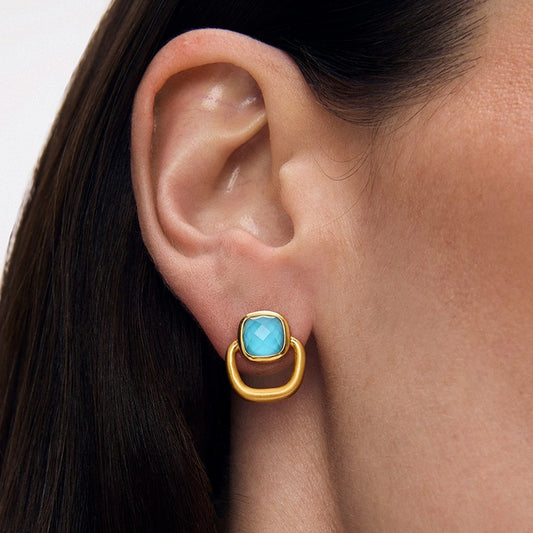 Monterey Knocker Studs | Iridescent Turquoise