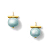 Medium Pebble Pearl Earring | Cornflower Blue and Gold