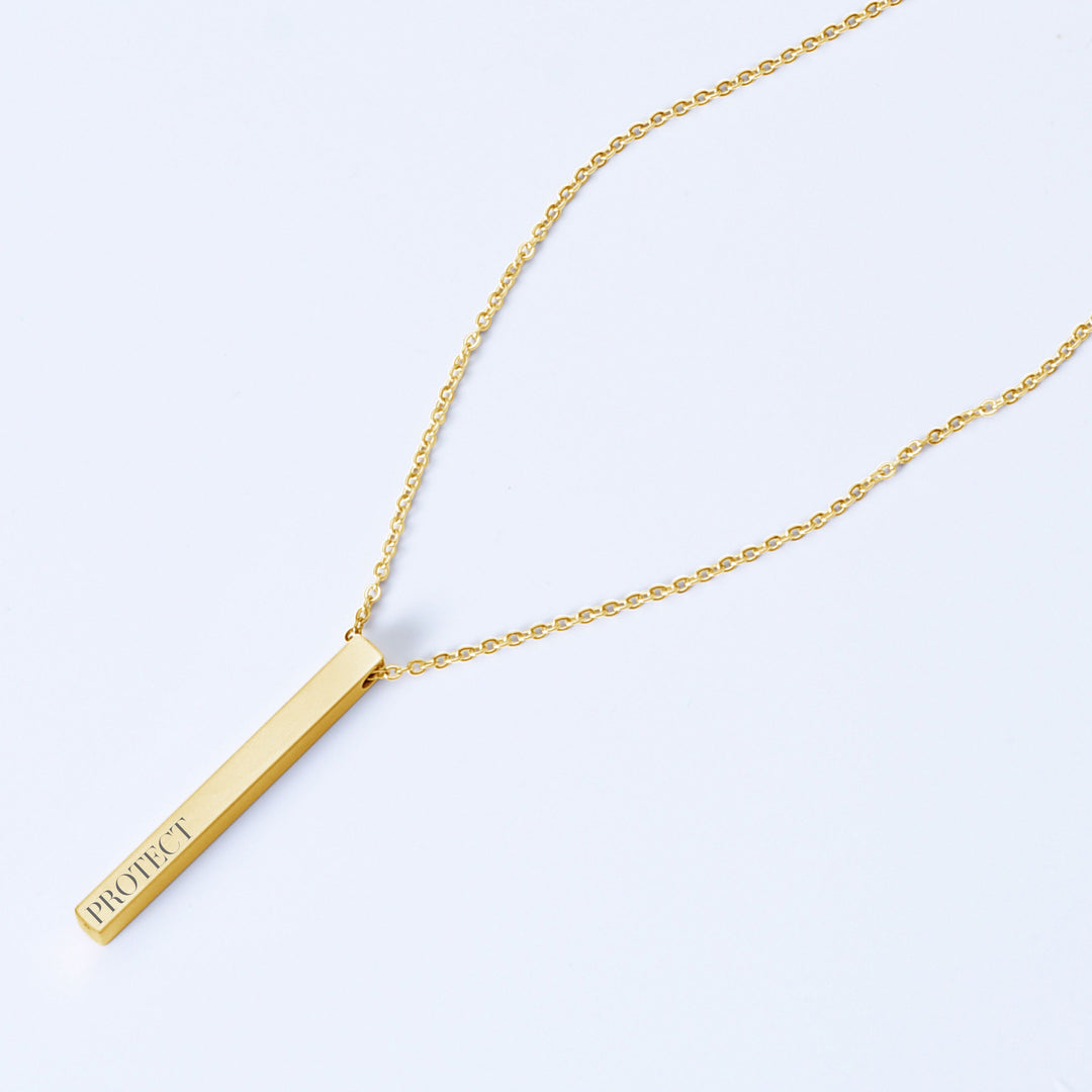 Pendant Bar Necklace | Gold | Protect