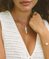 Amalfi White Enamel Fish Silk Cord Necklace