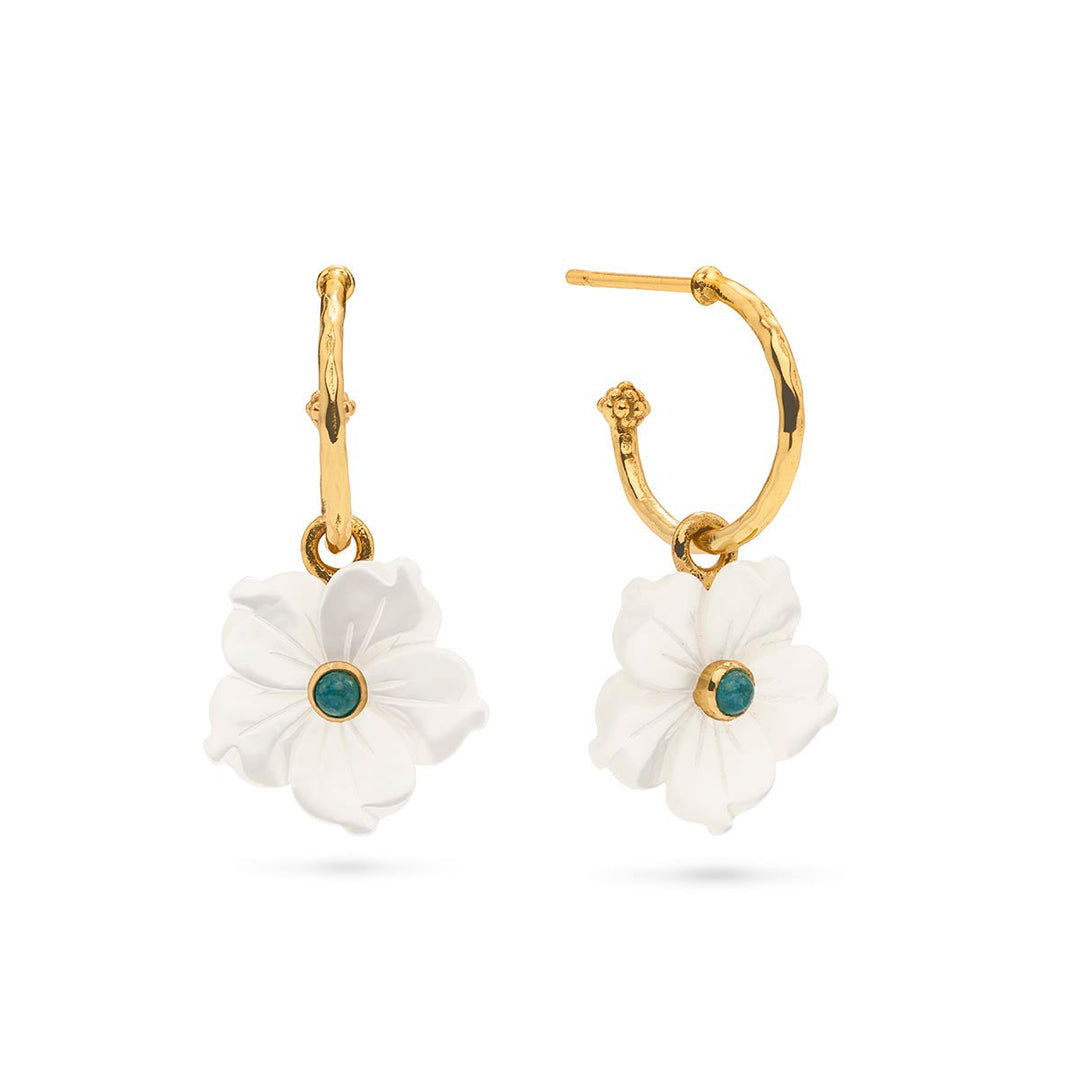 Capucine De Wulf | Mermaid Garden Hoop Earrings with Flower Charm