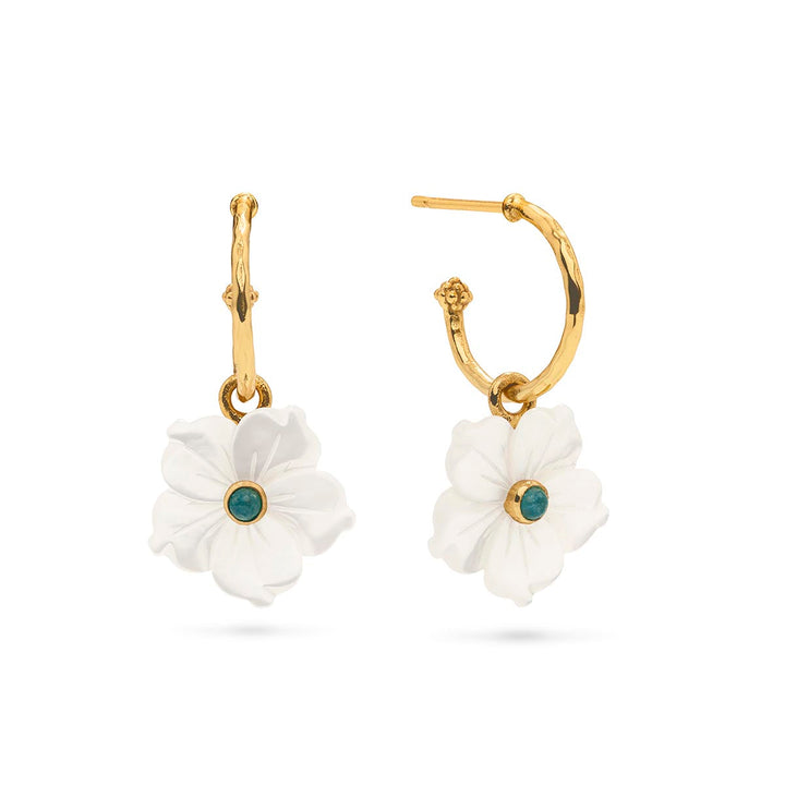 Capucine De Wulf | Mermaid Garden Hoop Earrings with Flower Charm