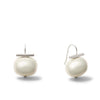 Large Pebble Pearl Earring | White and Sterling