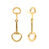 Equestrian Snaffle Bit Earrings | Gold