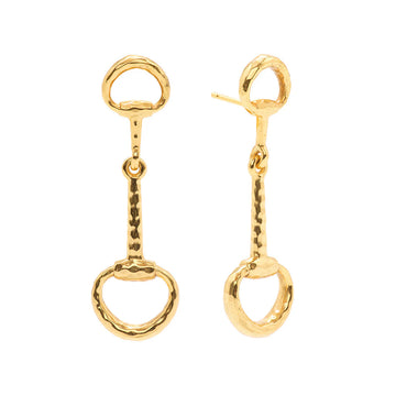 Equestrian Snaffle Bit Earrings | Gold