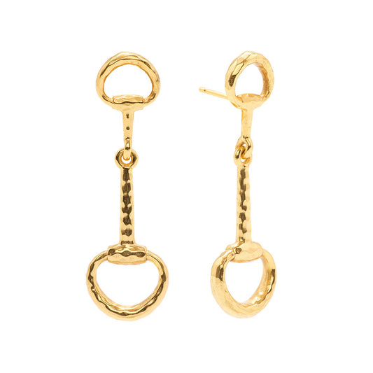 Equestrian Snaffle Bit Earrings | Gold