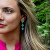 Berry Clover Linear Earrings  | Turquoise