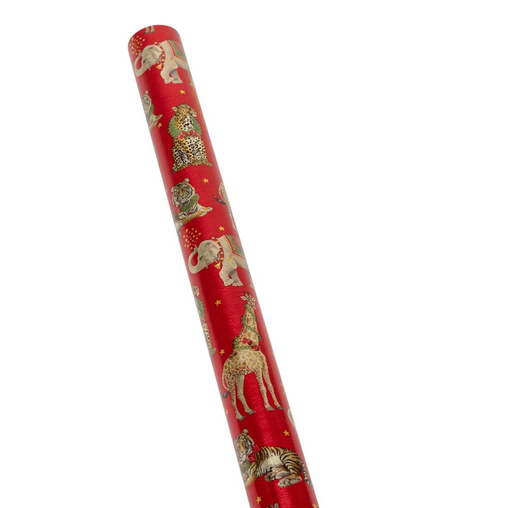 Wrapping Paper Roll | Wild Christmas Red Foil