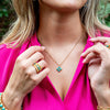 Clover Double Sided Charm Necklace | Turquoise