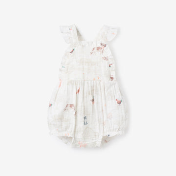 Petite Farmstead Sleeveless Organic Cotton Sunsuit