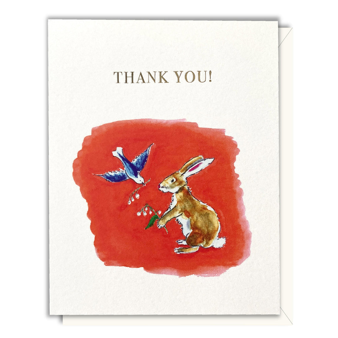 Hare and Bluebird Thank You - Foil