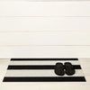 Black + White Bold Stripe Shag Big Mat