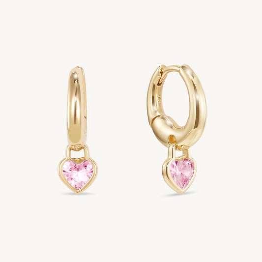 Chérie Heart Huggie Hoops