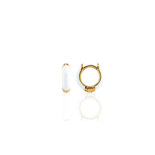 Enamel Huggie Hoop Earrings