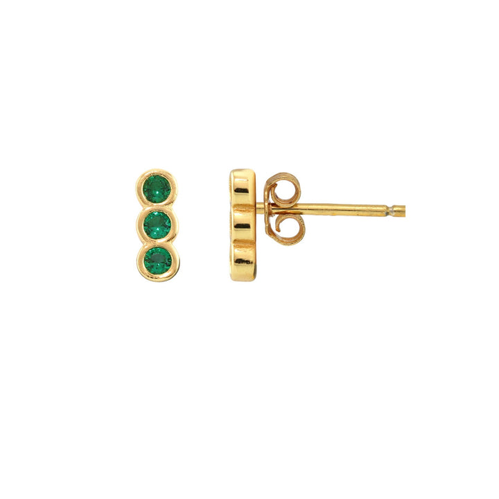 Kris Nations | Triple Bezel Crystal Stud Earrings