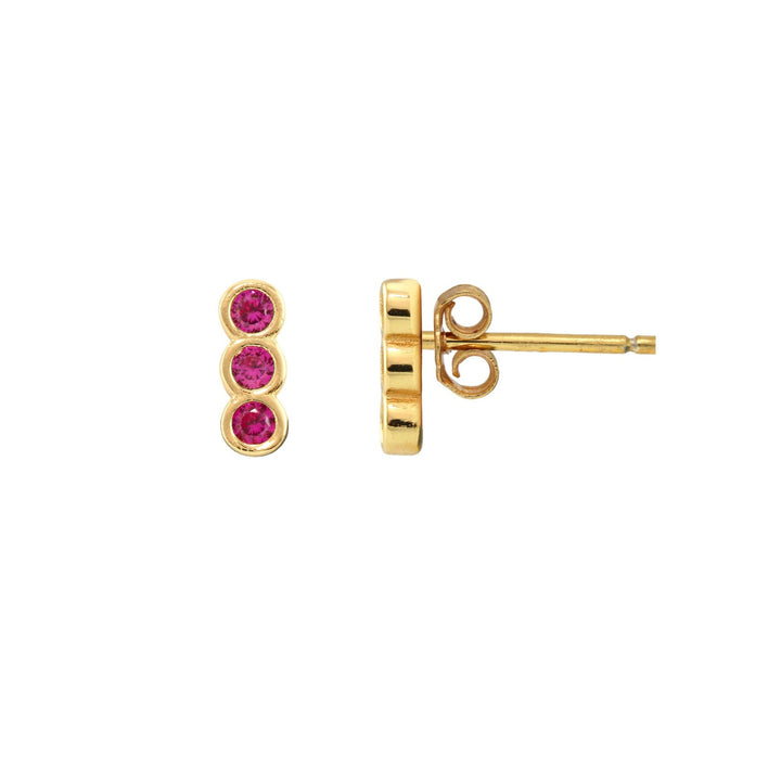 Kris Nations | Triple Bezel Crystal Stud Earrings