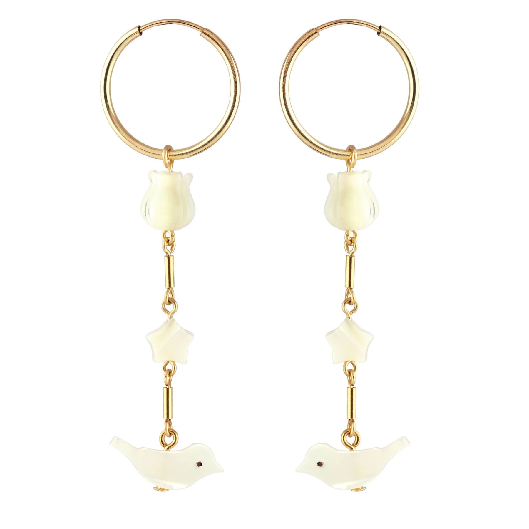 Kris Nations | Mother of Pearl Totem Hoop Earrings