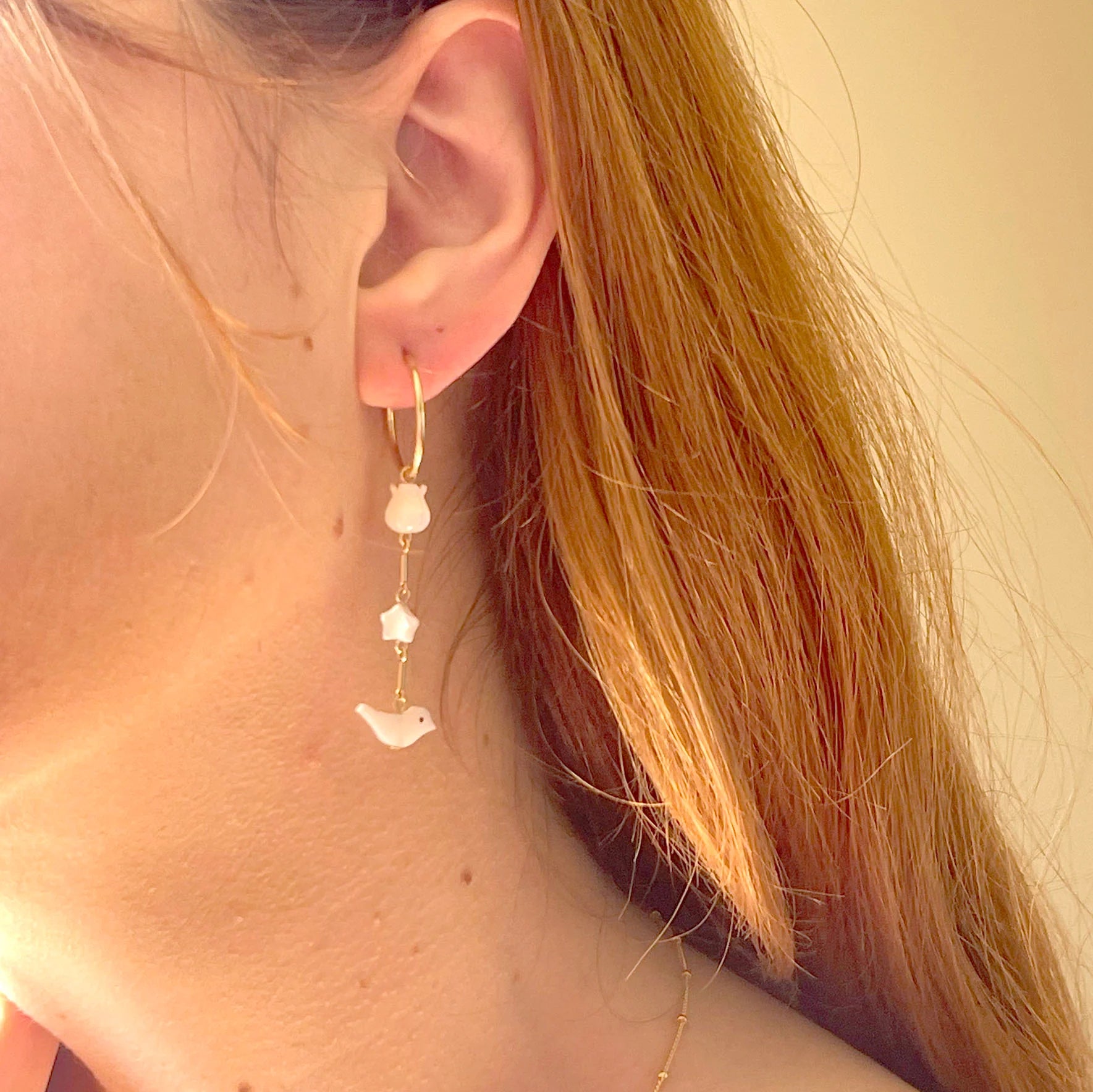 Kris Nations | Mother of Pearl Totem Hoop Earrings