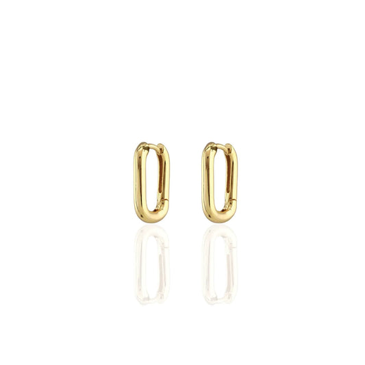 Oval Huggie Hoop Earrings