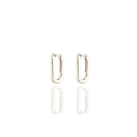 Oval Huggie Hoop Earrings