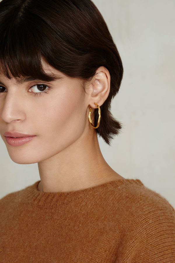 Chan Luu | Wave Hoop Earrings | Gold