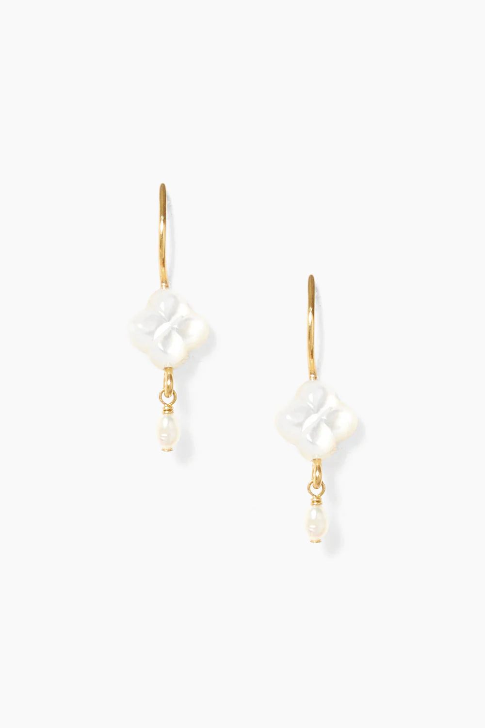 Chan Luu | Clover Drop Earrings | White Mother of Pearl