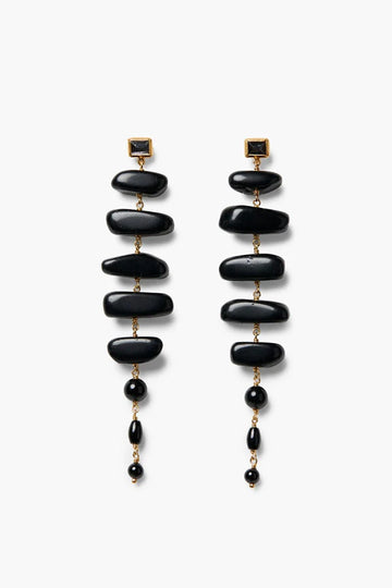 Mizumi Black Obsidian Drop Earrings