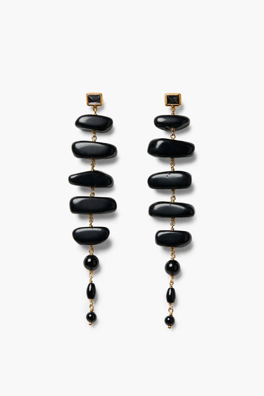 Mizumi Black Obsidian Drop Earrings