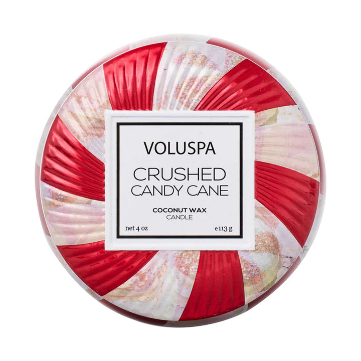 Voluspa | Mini Tin | Crushed Candy Cane