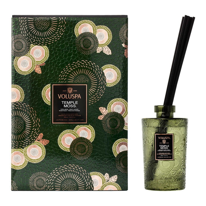 Voluspa | Luxe Reed Diffuser Set | Temple Moss