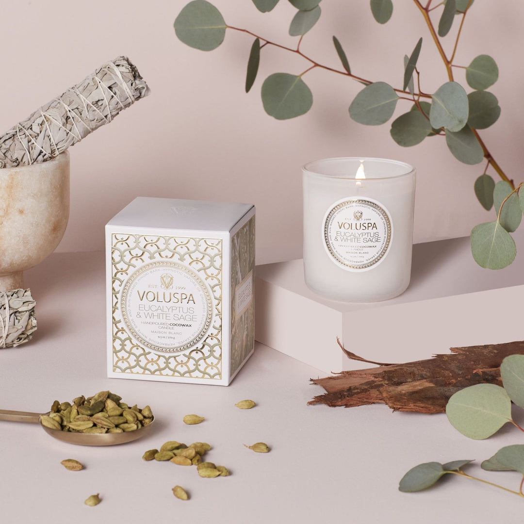 Voluspa | Classic Candle | Eucalyptus & White Sage