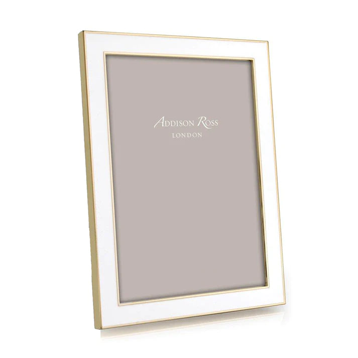 Gold and White Enamel Frame