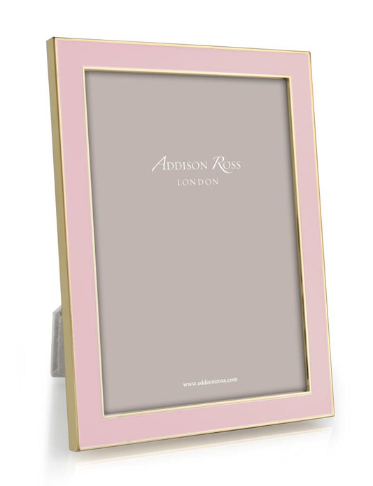 Pale Pink Enamel & Gold Frame