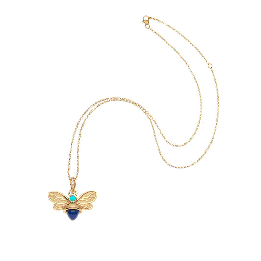 SISTERS Forever Lapis Bee Pendant Necklace