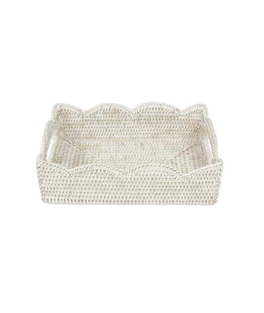 Rattan Scalloped Small Tray