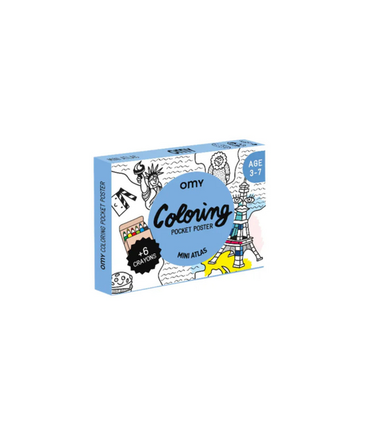 Mini Atlas Pocket Coloring Poster