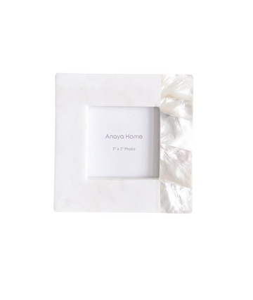 Mother of Pearl & White Marble Picture Frame