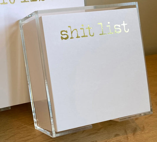 Small Gold Foil Sh*t List Notepad