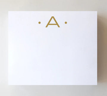 Large Gold Foil Initial Notepad