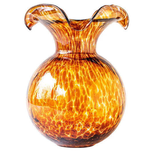 Hibiscus Large Glass Fluted Vase