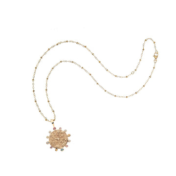 HOPE Petite Embellished Coin Pendant Necklace