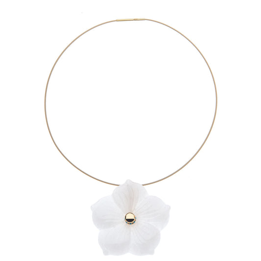JOY Blooming Hibiscus Flower Pendant Necklace