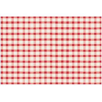 Red Painted Check Placemat Pad
