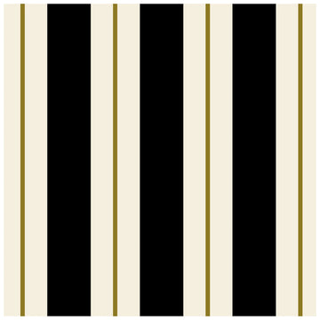Balck & Gold Awning Stripe Cocktail Napkin