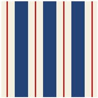 Navy & Red Awning Stripe Cocktail Napkins
