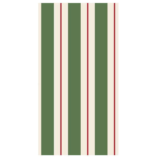 Green & Red Awning Stripe Guest Napkins