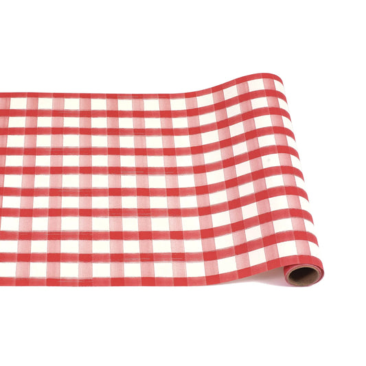 Red Painted Check Runner