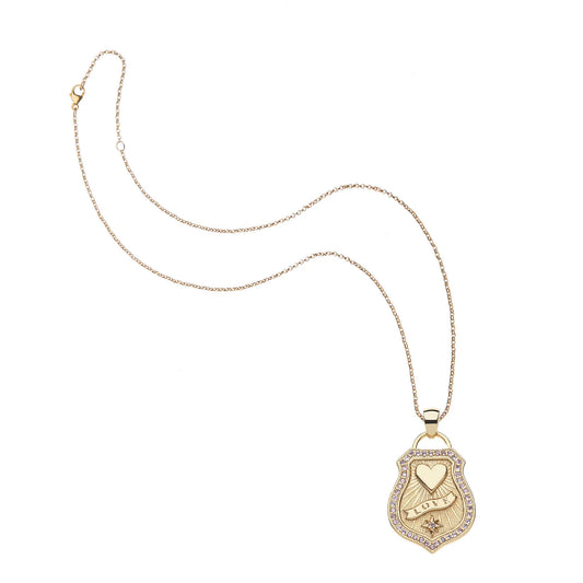 LOVE Shield Pendant Necklace