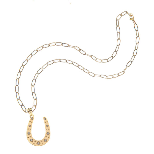 LUCKY Starry Horseshoe Pendant Necklace